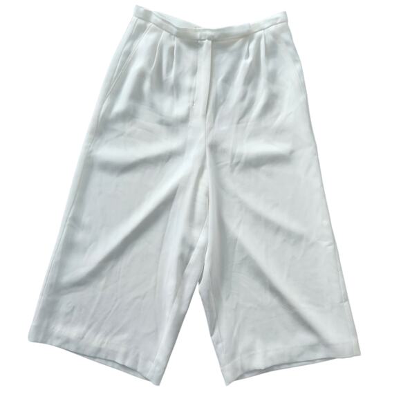 Babaton Aritzia Cream Wide Leg High Waisted Capri Pants 0 Y2K Neutral - Picture 1 of 7